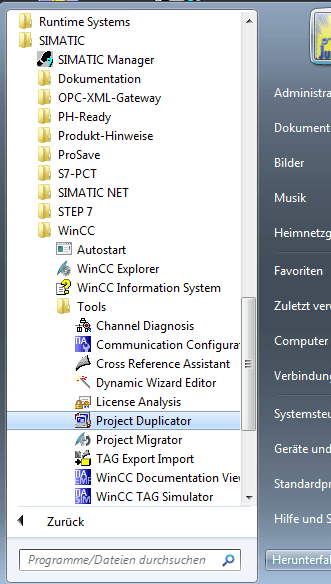How to create a backup of a WinCC project?